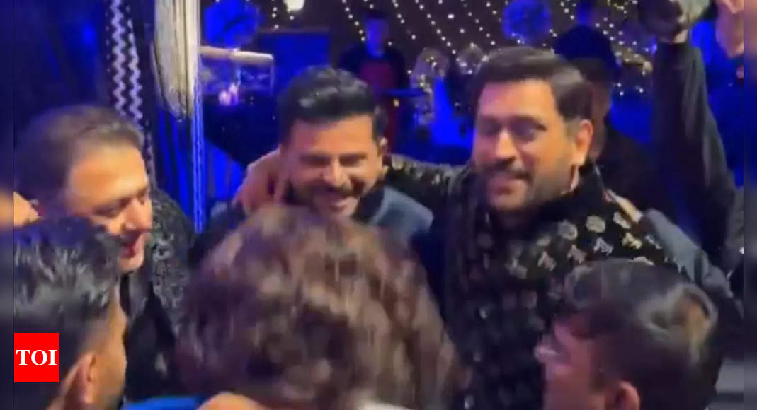 Viral video: MS Dhoni, Suresh Raina, and Rishabh Pant set the dance floor on fire at ‘Sangeet’ ceremony | Off the field News