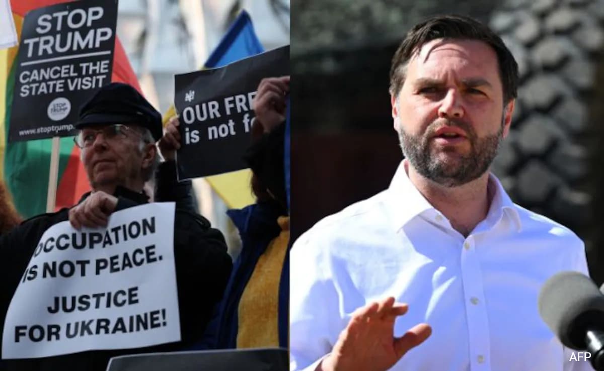 Pro-Ukraine Protesters Follow JD Vance, His Daughter