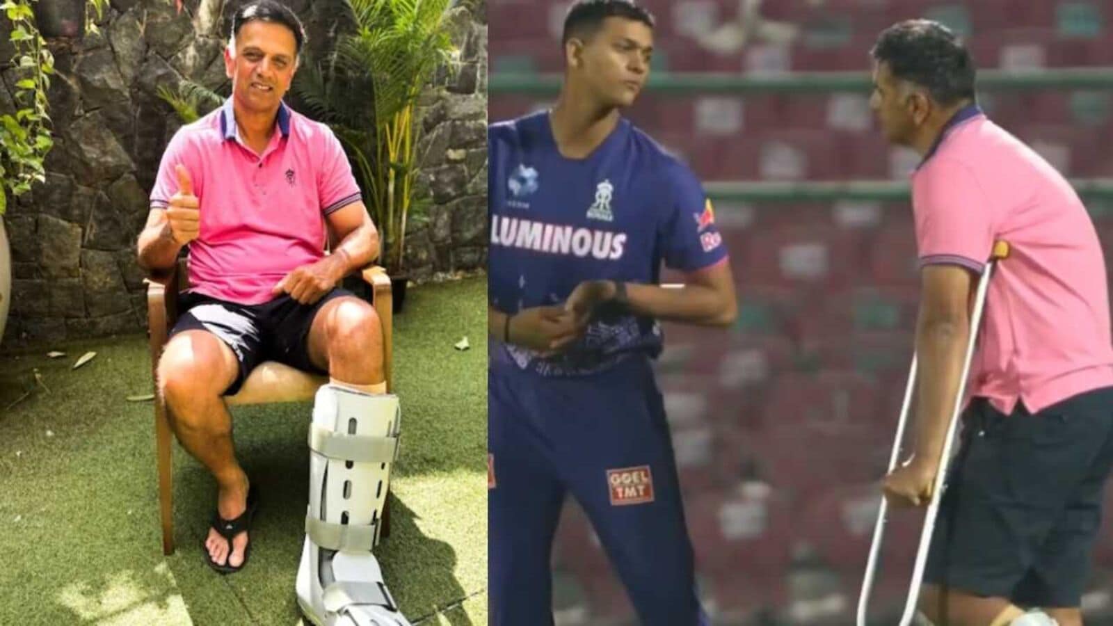 Viral Video: Rahul Dravid reaches Rajasthan Royals camp on crutches ahead of IPL, fans call him ‘THE WALL’