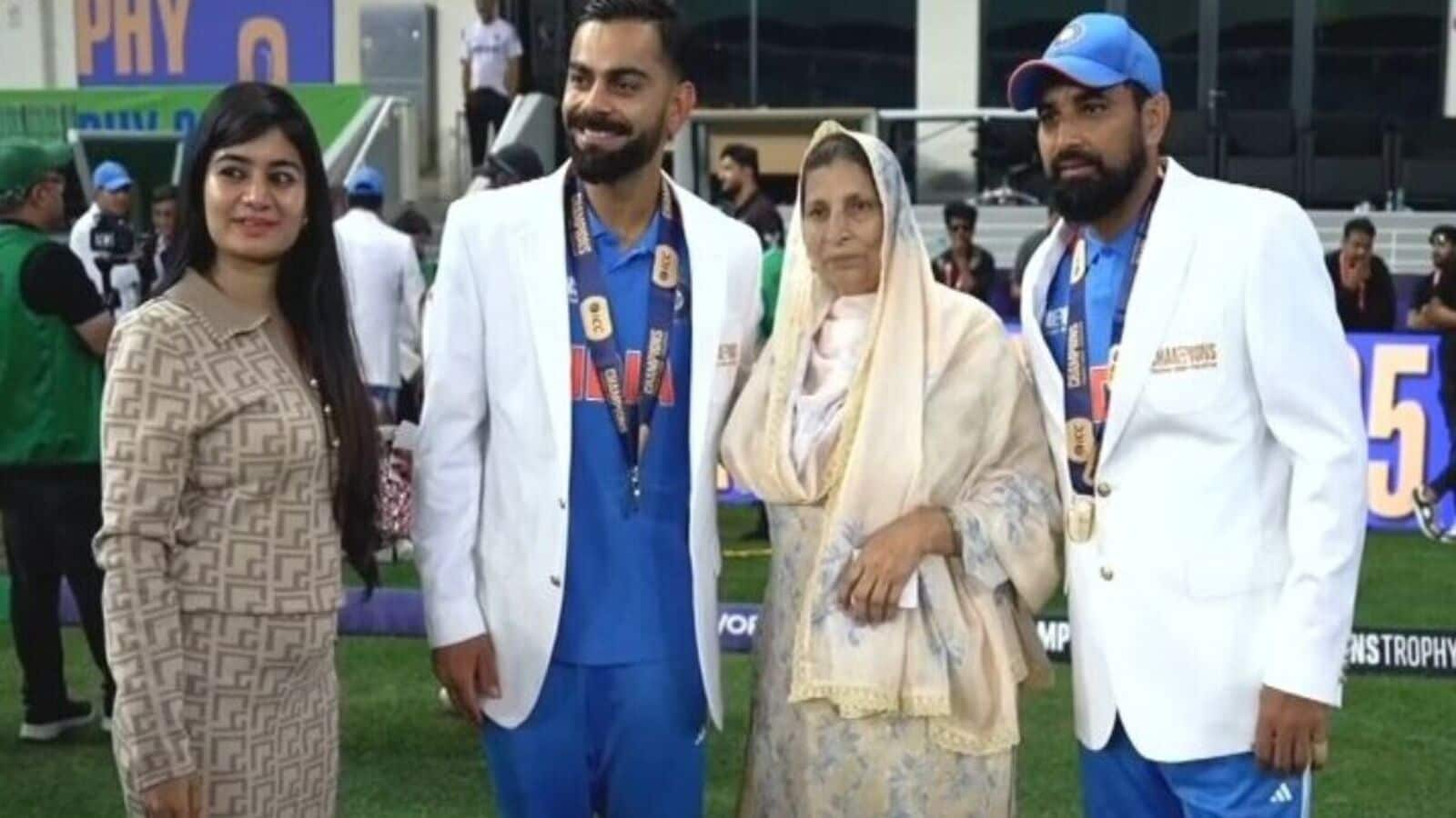 Virat Kohli touches Mohammed Shami’s mother’s feet, seeks blessings after historic Champions Trophy win – Watch video